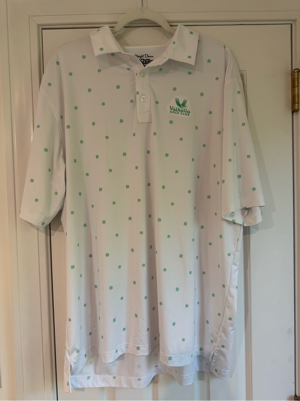 Straight Down Valhalla Golf Club Performance Polo Shirt Men’s XXL Clover Print